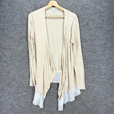 Cárdigan New York & Company Mujer L Grande Beige Frente Abierto Manga Larga Informal Foto 1 de 4