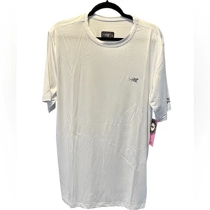 NUEVO CON ETIQUETAS Camiseta Psycho Tuna Para Hombre Blanca Manga Corta Logo UPF 50+ Secado Rápido Talla L - Imagen 1 de 10