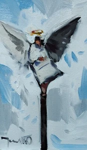 JOSE TRUJILLO Oil Painting IMPRESSIONISM Collectible ORIGINAL Angel Signed - Picture 1 of 6