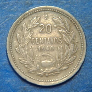 1940 So Chile 20 centavos KM# 167.3 - COMBINE to save - W-0481 - Picture 1 of 2