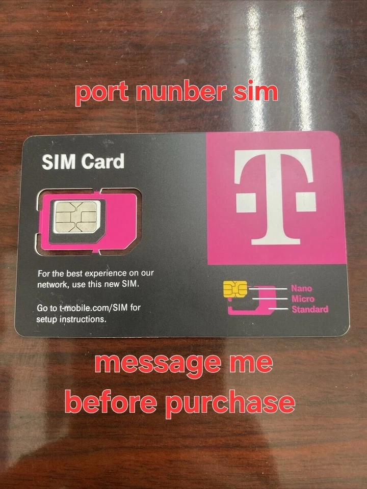 T-mobile SIM Card  954 Area Code To AT&T Att or Verizon SIM Card - Image 1 of 1