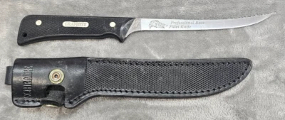 复古 Schrade + GF65 专业低音片刀石墨手柄皮革鞘 — 第 1/4 张图片