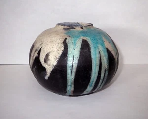VASO CERAMICA NERA STUDIO moderno firmato vintage - Foto 1 di 7