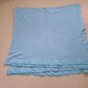 Vintage Witney Courtelle Honeycomb Cellular Blanket Blue 268 x 256cm 105x100in - Picture 1 of 7