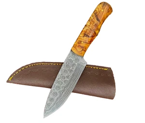 Custom Made Skinning Knife Hand Forged Damascus 8" Hunting-Bowie Knife Full Tang - Picture 1 of 4