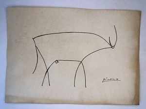 Pablo Picasso COA art painting original drawing vintage paper signed stamped - Picture 1 of 3