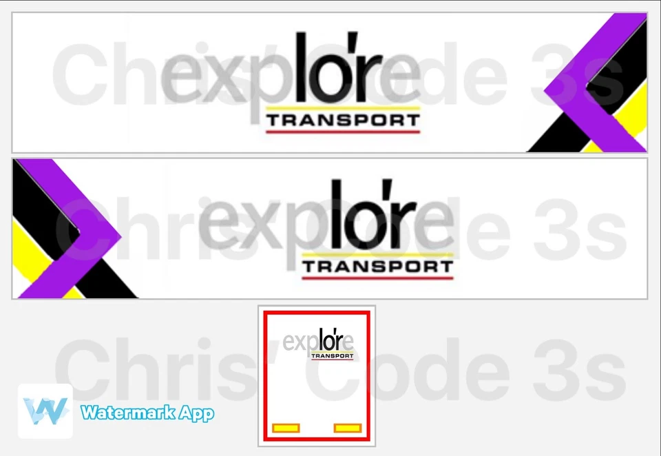 Code 3 Adhesive Vinyl Trailer Decal - Explore Transport - 1/50 1/76 1/148 - Image 1 of 1