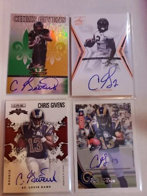 2012 ( 4 Autographs) CHRIS GIVENS ROOKIE 2 LEAF DRAFT. ROOKIE STARS, TOPPS... - Image 1 of 4