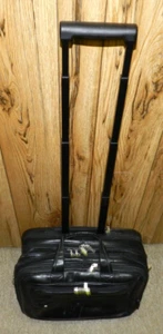 Mcklein Aktentasche Laptoptasche schwarz Leder auf Rollen Arbeit Business Reise Reise - Bild 1 von 10