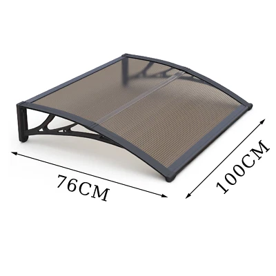 1x0.8m Auvent Porte d’Entrée en Polycarbonate, Protection Contre La Pluie et UV - Photo 1/4