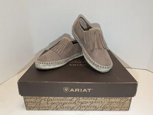 Ariat Women's Joy Taupe Suede Flat Slip-on Shoes Size 5.5 - Picture 1 of 10