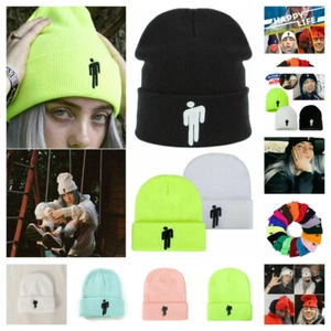 Fashion Billie Eilish Beanie Hat Unisex Women Men Knit Bonnet Stickman AU 2021 - Picture 1 of 18