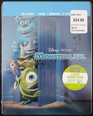 * BRAND NEW * DISNEY PIXAR MONSTER, INC. BLU-RAY STEELBOOK REGION FREE OOP - Image 1 of 2