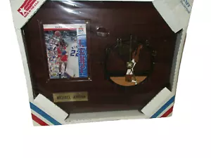 1993 Michael Jordan Chaney Clock on Wood Wall Plaque with NBA Picture - Picture 1 of 3