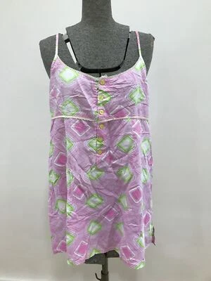 Davenport sleepwear pyjama nighty nightie top dress pink green M 12 90s Y2K - image 1 of 4