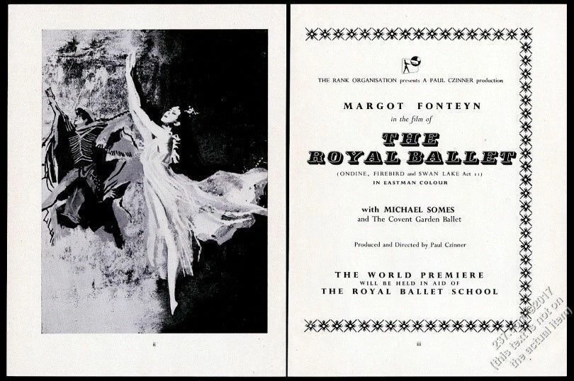 1959 Margot Fonteyn retrato The Royal Ballet estreno de película Reino Unido anuncio impreso vintage Foto 1 de 1