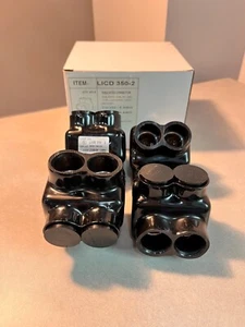 Insulated Multitap (Polaris-type) Connector dual entry 350-6 AWG 2 port 4 pc - Picture 1 of 6