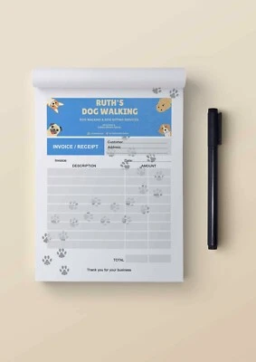 PERSONALISED DUPLICATE A4 INVOICE BOOK - NCR PAD PRINT - A4 RECEIPT BOOK PRINT - Image 1 of 4