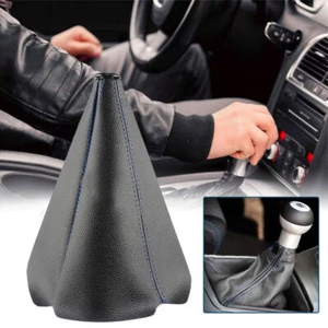 Black Accessories Leather Stitch Manual/Auto Gear Shift Knob Shifter Boot Cover - Picture 1 of 13