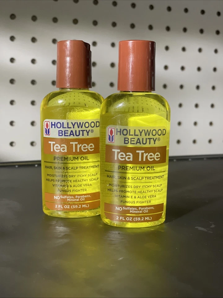 (2) Tratamiento de piel y cuero cabelludo con aceite de árbol de té Hollywood Beauty - 2 oz. Ea Foto 1 de 1