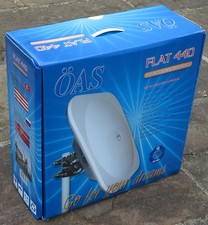 Flat 440 flat dish antenna twin LNB compact easy store caravan campers temporary