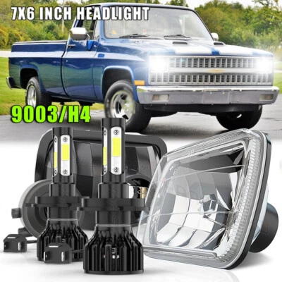 Par de faros LED 7x6" luces altas/bajas DOT para Chevrolet C10 C20 C30 1981-1986 Foto 1 de 4