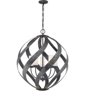 Außenlampe Metall Glas IP44 Schwarz Antik Weiß Ø 66 cm Kugelschirm Hängeleuchte - Bild 1 von 6