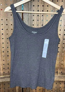 Old Navy Damen Größe Large grau Rippstrick U-Ausschnitt erste Schicht Tanktop neu mit Etikett - Bild 1 von 6
