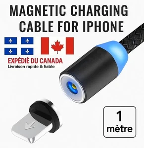 Cable magnétique aimanté tressé de recharge pour Iphone Chargeur Neuf - Photo 1 sur 5