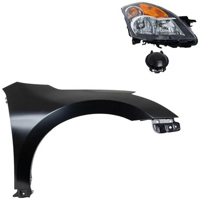 Headlight Kit For 2007-2009 Nissan Altima Passenger Side with 1 Fender Halogen - Image 1 of 4
