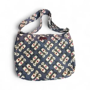 Borsa a tracolla Bungalow 360 lontre grigia blu borsa tela chiusura con bottoni magnetici - Foto 1 di 7
