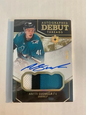 2018-19 UD Ultimate Collection Autographed Debut Threads Patch Antti Suomela /99 - Image 1 of 2