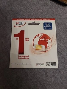Ortel Mobile 10 Euro Guthaben. Starterpaket SIM Karte - Bild 1 von 3