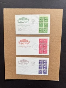 US 1938 Prexy President FDC +Booklet Pane Set#804b+806b+807b +Fidelity WH Cachet - Picture 1 of 2