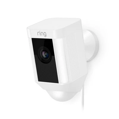Ring Spotlight Cam Wired Plugged-in HD Security Camera Built-in Spotlights White - Image 1 of 4