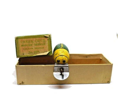 Creek Chub Midget Beetle Yellow Beetle  No 6050 with Box - Image 1 of 4