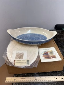 NEU Longaberger Kornblumenblau 13" Oval Bäcker & HEISSPAD American Craft Original - Bild 1 von 5