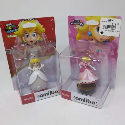Лот товаров Nintendo amiibo Peach из 2 Smash Bros/Mario Odyssey. Запечатанная доставка сегодня - Изображение 1 из 4