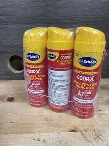 3 Pack Dr. Scholl's Odor-X Antifungal Spray Powder 4.7 Ounce - Picture 1 of 3