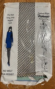 CALZE A RETE NYLON vintage Fun N fantasia senza cuciture NOS 8,5-11 nere senza scatola - Foto 1 di 2