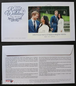 Guernsey Briefmarken: "Königliche Hochzeit - Harry und Megan" Ersttagsbrief 2018 - Bild 1 von 3