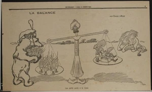 LA BALANCE (RUSSIA & UNITED KINGDOM) 1900 CARAN D'ACHE ANTIQUE SATIRICAL PRINT - Picture 1 of 1