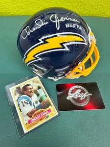 Charlie Joiner HOF San Diego Chargers Autograph Leaf signed mini football helmet - Picture 1 of 6