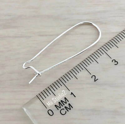 10x Pendiente de riñón alambre de oreja grande 35 mm plata de ley 925 alambre calibre 20,5 E03s Foto 1 de 4