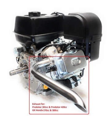 Tubo de escape cabeçalho para mini bicicletas, Predator 301cc e 420cc, GX Honda 270 e 389 - Imagem 1 de 4