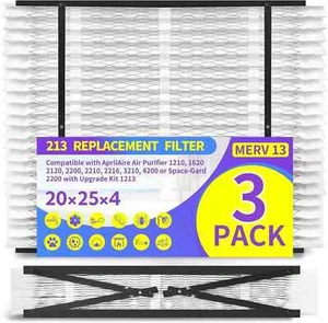 213 Air Filter MERV13 Replacement Filter Compatible Aprilaire 3 PACK NEW 20x25x4 - Picture 1 of 3