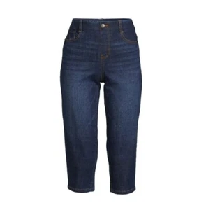 Time and Tru Pull-On Capri Jeans Stretch Denim Womens Size XL 16-18 NEW - Picture 1 of 6