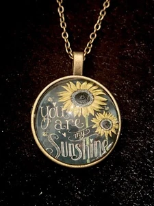 Girasol-Cabujón Colgante Para Collar/Pulsera Latón SIN CADENA-0068 - Imagen 1 de 9