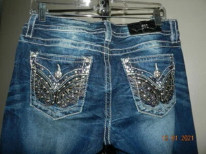 Miss Me Standard Boot Mid Rise Embellished Stretch Jeans Women’s Size 28 x 35.5 - Picture 1 of 6