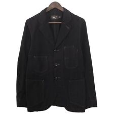 RRL Ralph Lauren Double RL Black Wool Hemp Plain Jacket Men Size XS SS Coverall
